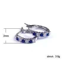 Sterling Silver pendientes Fashion Round Circle Clear Mosaic CZ Zircon Stud Earrings