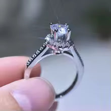 Sterling Silver Ring Simulation Diamond CZ Ring,
