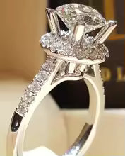 Sterling Silver Ring Simulation Diamond CZ Ring,