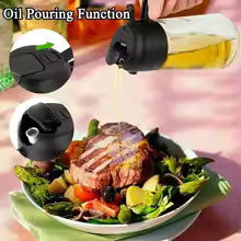 1-2PCS 2in1 Olive Oil Dispenser Bottle 500ml Plastic Oil Sprayer