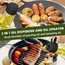 1-2PCS 2in1 Olive Oil Dispenser Bottle 500ml Plastic Oil Sprayer